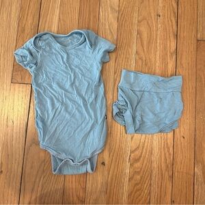 Kyte BABY Dusty Blue Bodysuit and Shorts Set